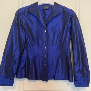 Silk Dana Buchman Royal Blue blouse